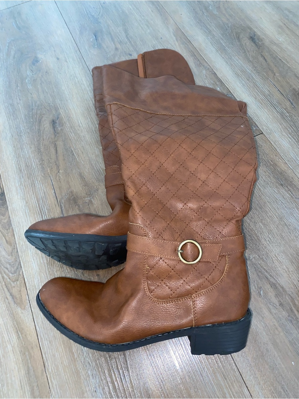 St. John's Bay Quilted Over-the-Knee Boots in Brown